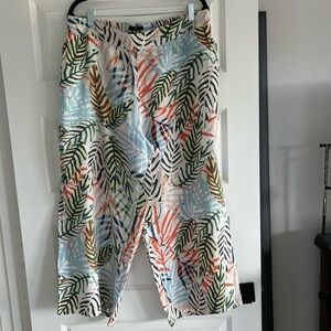 Tahari Linen Crop Pants